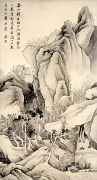 Tang yin en chino antiguo de montaña Pinturas al óleo
